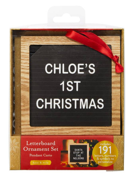 Holiday Letterboard Ornament - Holiday Items - Poshinate Kiddos Baby & Kids Store - in box
