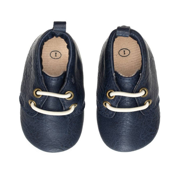 Baby Shoes | Oxford | Marine Navy - Baby Footwear - Poshinate Kiddos Baby & Kids Store - top view