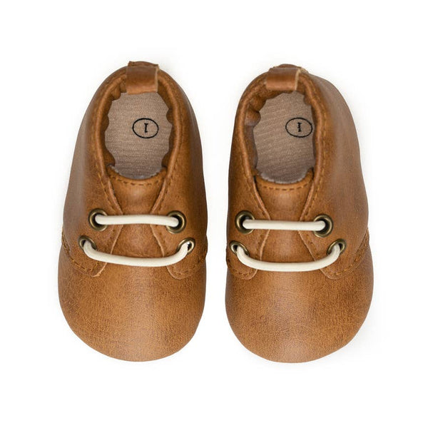 Baby Shoes | Oxford | Meerkat Tan - Baby Footwear - Poshinate Kiddos Baby & Kids Store - top view