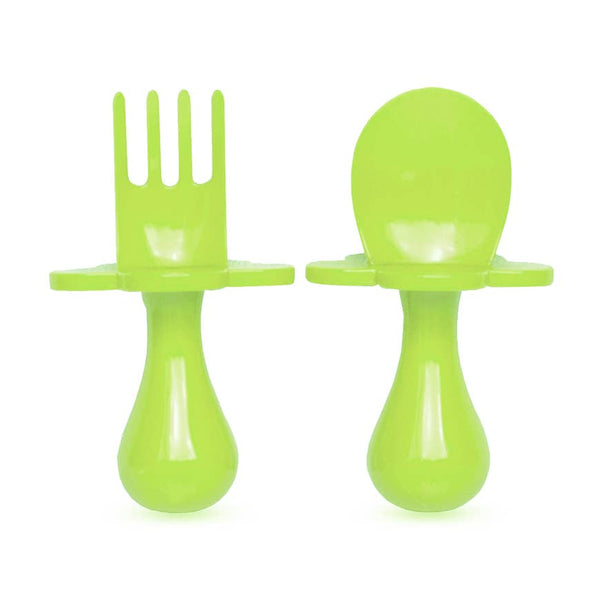 Baby Fork & Spoon Set | Green - Food Prep & Accessories - Poshinate Kiddos Baby & Kids Store - set out of box