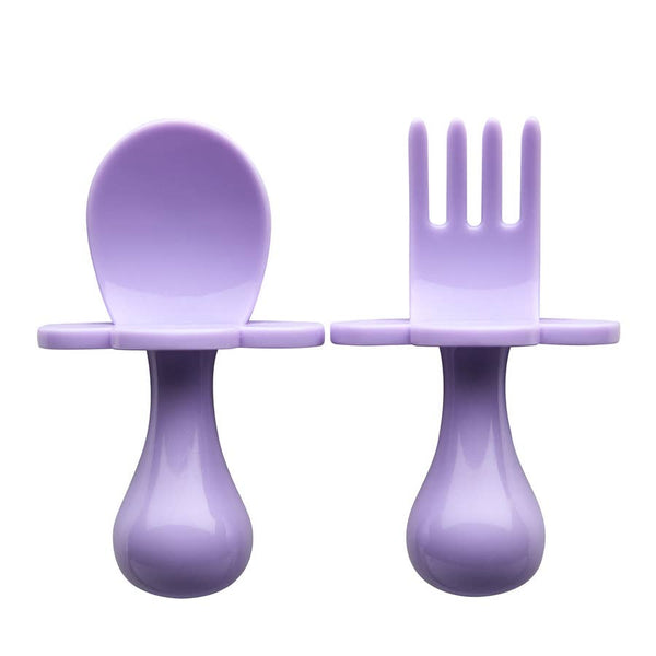 Baby Fork & Spoon Set | Lilac - Food Prep & Accessories - Poshinate Kiddos Baby & Kids Boutique - out of box