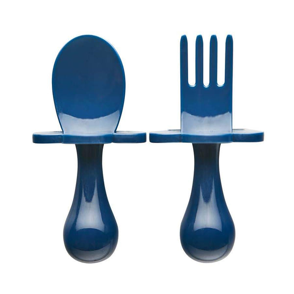 Baby Fork & Spoon Set | Navy - Food Prep & Accessories - Poshinate Kiddos Baby & Kids Store - out of box