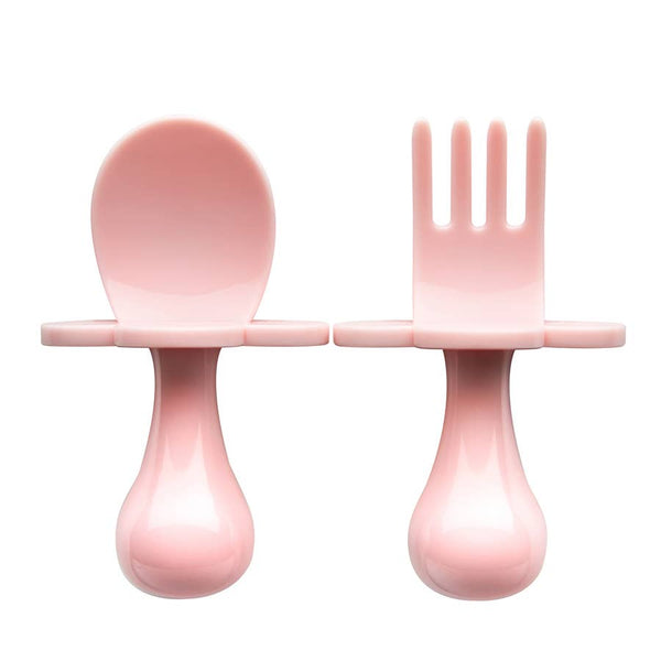 Baby Fork & Spoon Set | Blush Pink- Food Prep & Accessories - Poshinate Kiddos Baby & Kids Boutique - out of box