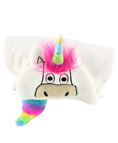 Hooded Kids Fleece Blanket | Unicorn - Blankets - - Poshinate Kiddos Baby & Kids Store - rolled up