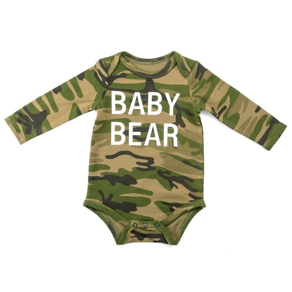 Baby Onesie | Baby Bear | Camo - Baby Onesie - Poshinate Kiddos baby & Kids Store  - front of onesie