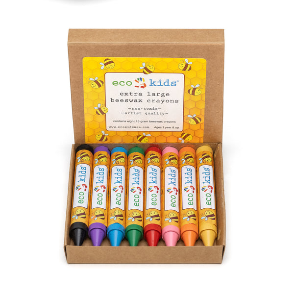 Kids Beeswax Crayons | 12 Pk -  Arts & Crafts - Poshinate Kiddos Baby & Kids Store -  Front cover and crayons inside box