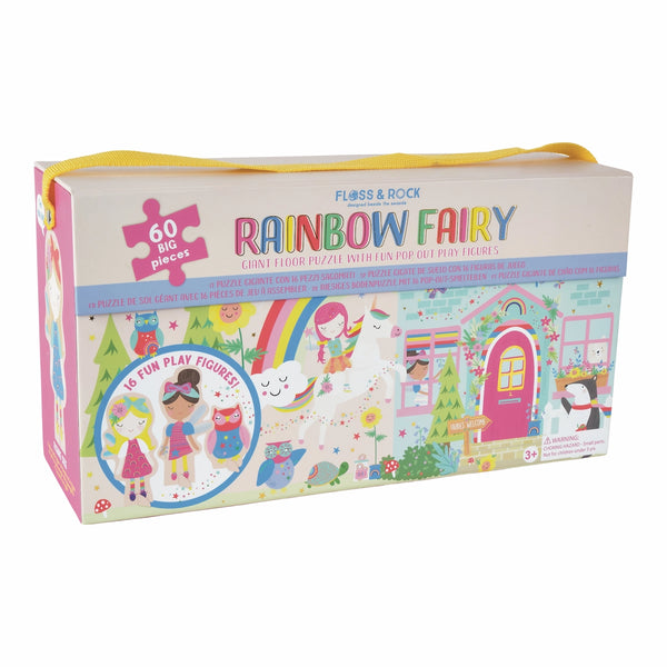 Kids Giant Floor Puzzle | Rainbow Fairy | 60 pc with Pop-outs - Puzzles, Games & Toys - Poshinate Kiddos Baby & Kids Store - View of puzzle box with handle