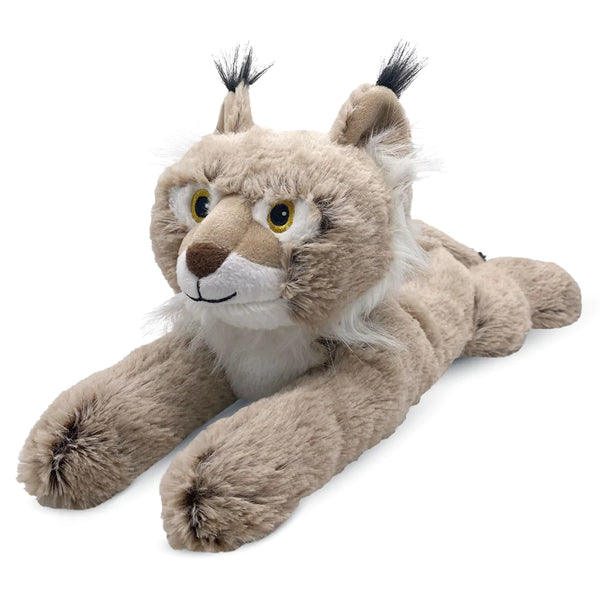 Heatable Stuffed Animal | Bobcat - Heatable Plush Toys - Poshinate kiddos Baby & Kids Store - Laying down Bobcat with cute smile on face
