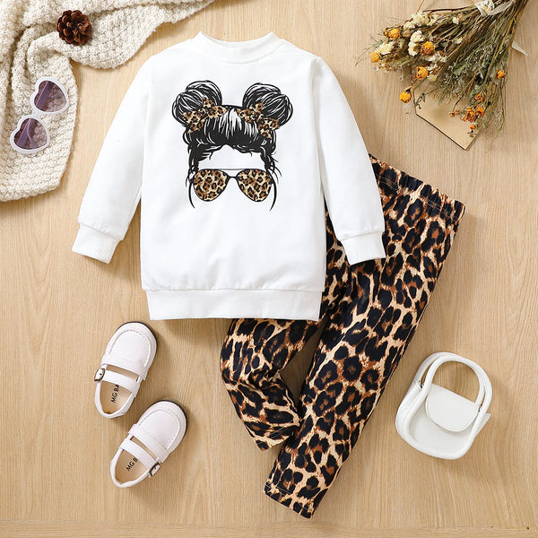 Girls T Shirt | Leopard Style - Girls Clothes - Poshinate Kiddos Baby & Kids Store - View of  T-shirt with leggings (sold separately) 