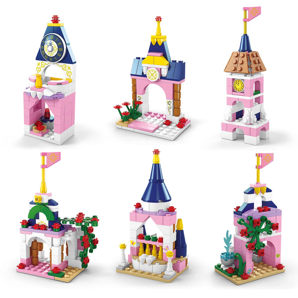 Kids Princess Castle Building Set | 6-in-1 - Kids Arts & Crafts - Poshinate Kiddos Baby & Kids Store - View of the six variations to build