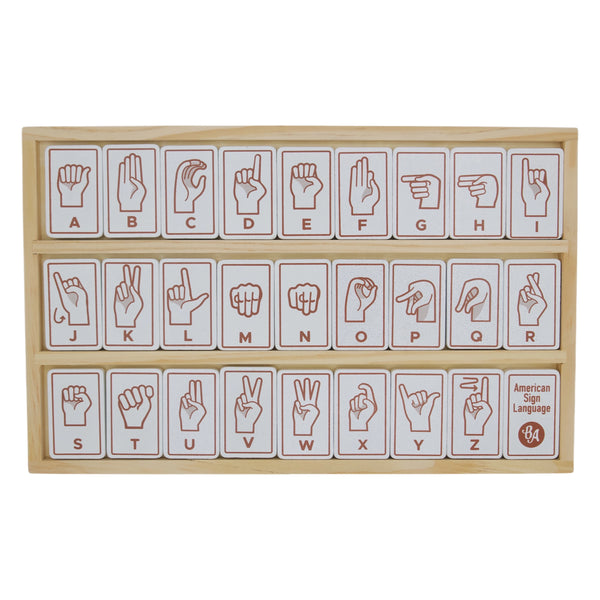 Wooden Sign Language Learning Tiles
