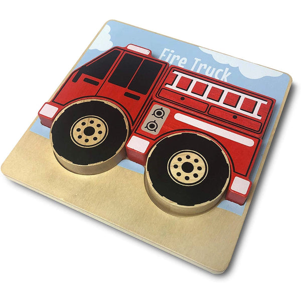 Kids Wooden Puzzle | Fire Truck - Puzzles, Games & Toys - Poshinate Kiddos Baby & Kids Store - Assembled Fire Truck