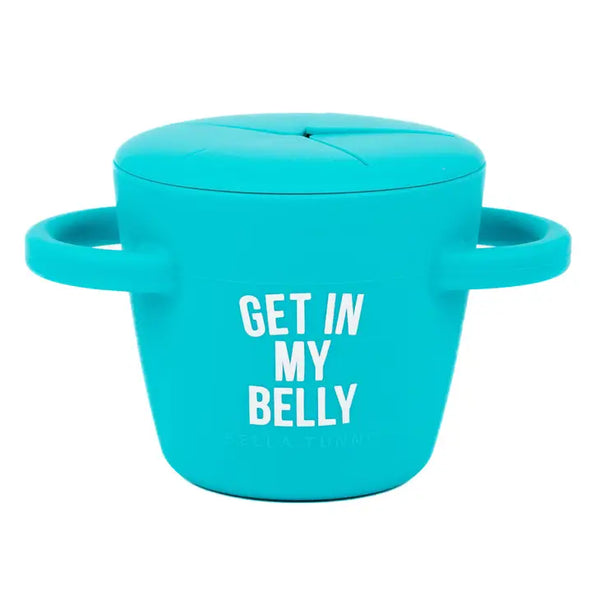 Kids Snack Cup | Get in My Belly | 2 pc - Food Prep & Accessories - Poshinate Kiddos Baby & Kids Store -  Front view of snack cup