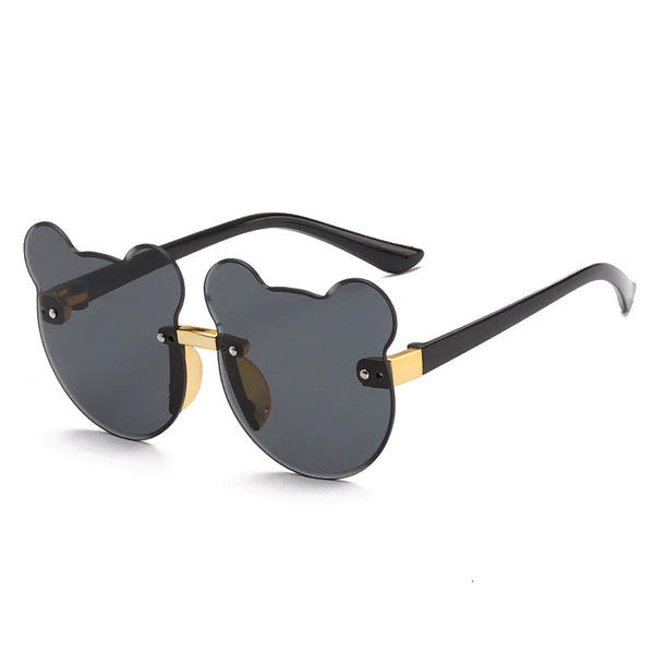 Kids Sunglasses | Bear - Accessories - Poshinate Kiddos Baby & Kids Store - view of dark grey  sunglasses