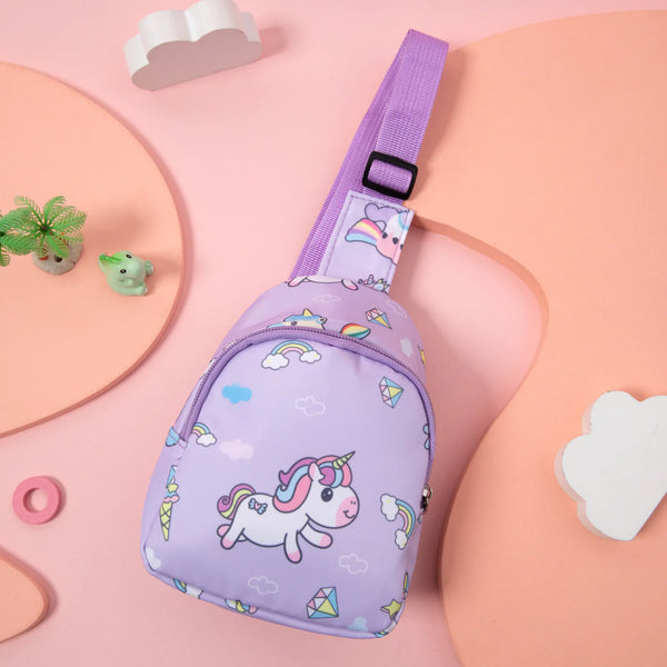  Kids Sling Bag | Unicorn - Kids Accessories - Poshinate Kiddos Baby & Kids Store - View of lilac sling bag