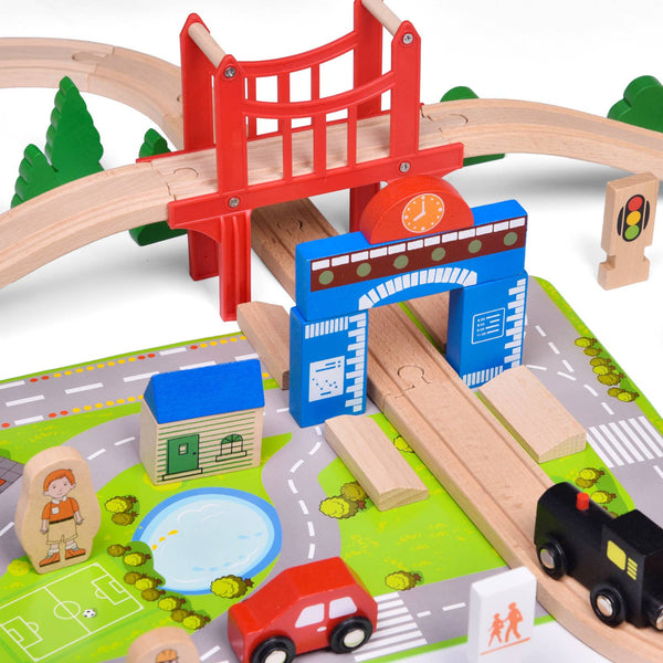 80 piece wooden train hot sale set