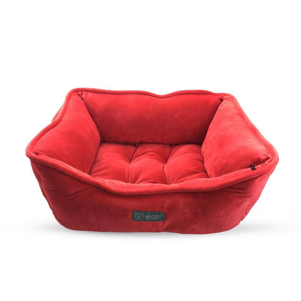 Pet Bed | Reversible | Red Velvet - Pet Accessories - Poshinate Kiddos Baby & Kids Store - front view