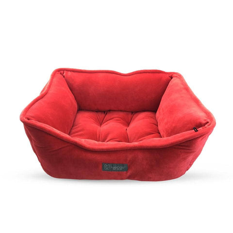 Pet Bed | Reversible | Red Velvet - Pet Accessories - Poshinate Kiddos Baby & Kids Store - front view