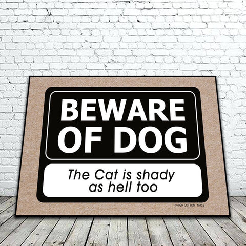 Door Mat | Beware of Dog - Pet Decor - Poshinate Kiddos Baby & Kids Store - Front side of mat