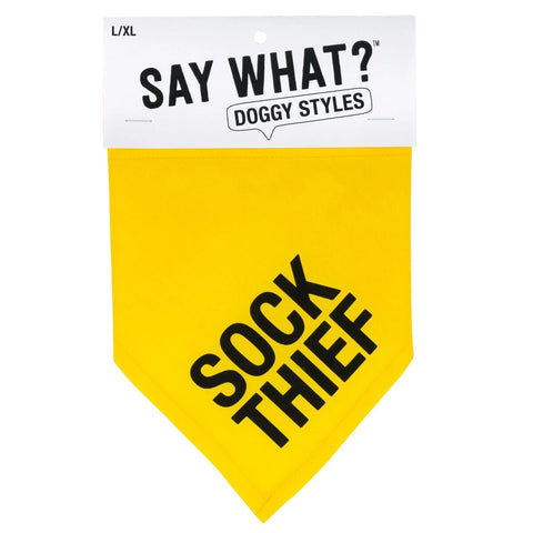 Dog Bandanas - Pet Accessories - Poshinate Kiddos Baby & Kids Store - Sock Thief scarf in yellow