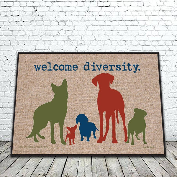 Door Mat | Welcome Diversity | Poshinate Pets - Pet Decor - Poshinate Kiddos Baby Kids & pets store - front of mat