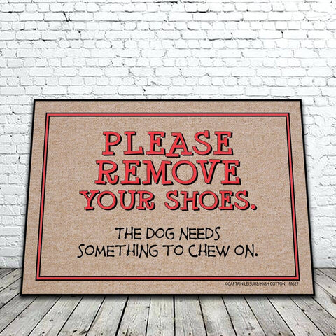 Door Mat | Please Remove Your Shoes | Poshinate Pets - Pet Decor - Poshinate kiddos Baby Kids & pet store - Front side of mat