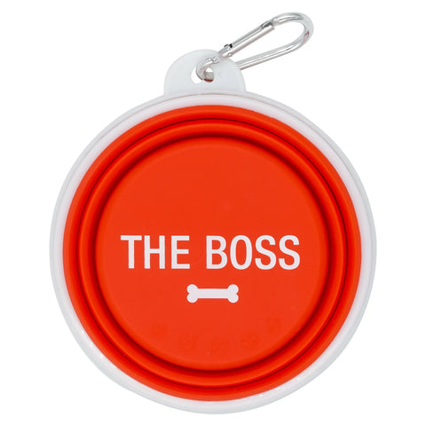 Dog Bowl | Collapsible Silicone | The Boss - Pet Accessories - Poshinate Kiddos Baby & Kids Store - Collapsed bowl