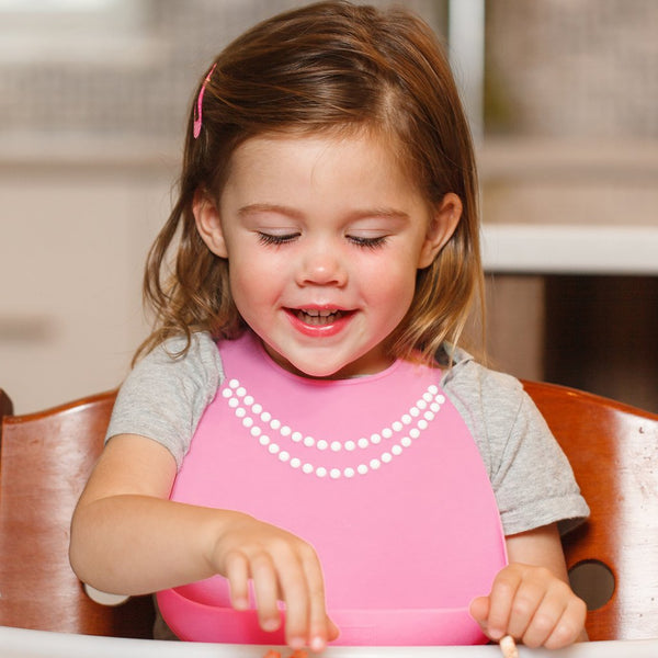 Baby Bib | Breakfast At Moms | Pink - Baby Bibs - Poshinate Kiddos - On Kid