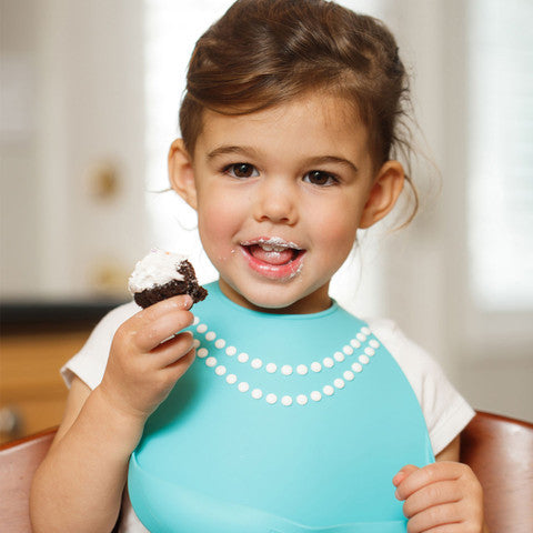 Baby Bib | Tiffany Blue with Pearls