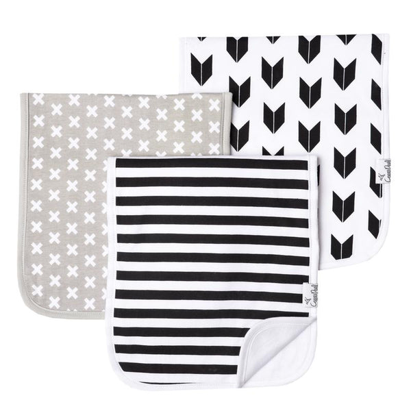 Baby Burp Cloth | Black & White Multi-Print 3-Pack