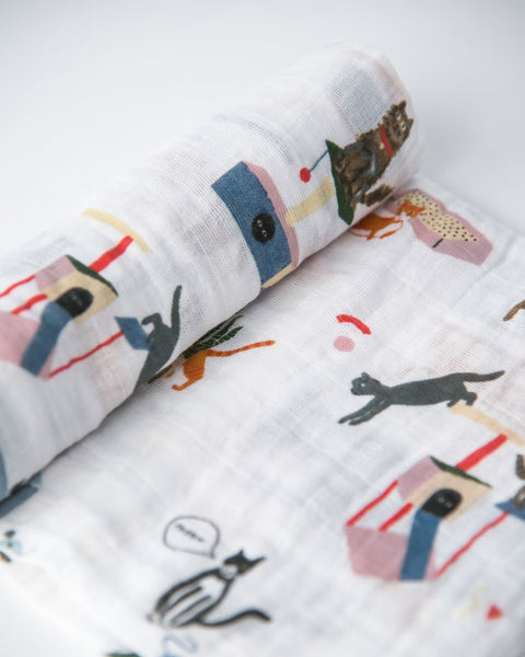 Baby Blanket | Cotton Muslin Swaddle | Meow