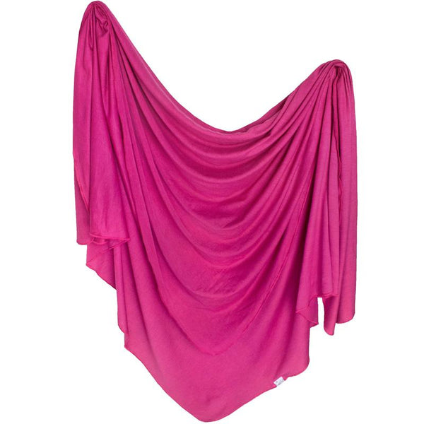 Baby Blanket | Knit Swaddle | Magenta - blankets - Poshinate Kiddos Baby & Kids Products - single drape