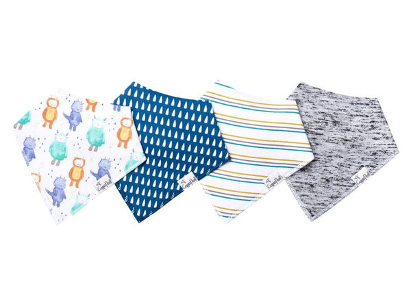 Baby Bibs | Bandana | Max Silly Monsters 4-Pack
