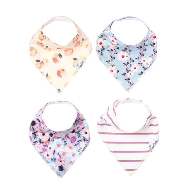 Baby Bibs | Bandana | Multi-Floral / Pink Stripe 4-Pack