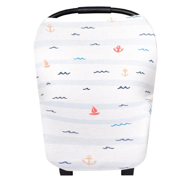 Multi Use 5 in 1 Baby Cover | Nautical -Accessories -Poshinate Kiddos Baby & Kids Boutique -covered carseat 