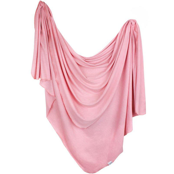 Baby Blanket | Knit Swaddle | Soft Pink - blankets - Poshinate Kiddos Baby & Kids Gifts - single drape blanket