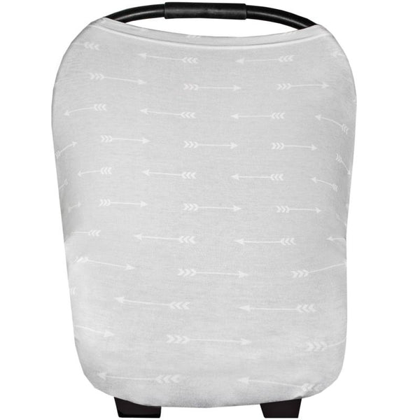 Multi Use 5 in 1 Baby Cover | Grey/White Arrows -Accessories -Poshinate Kiddos Baby & Kids Boutique -main carseat cover