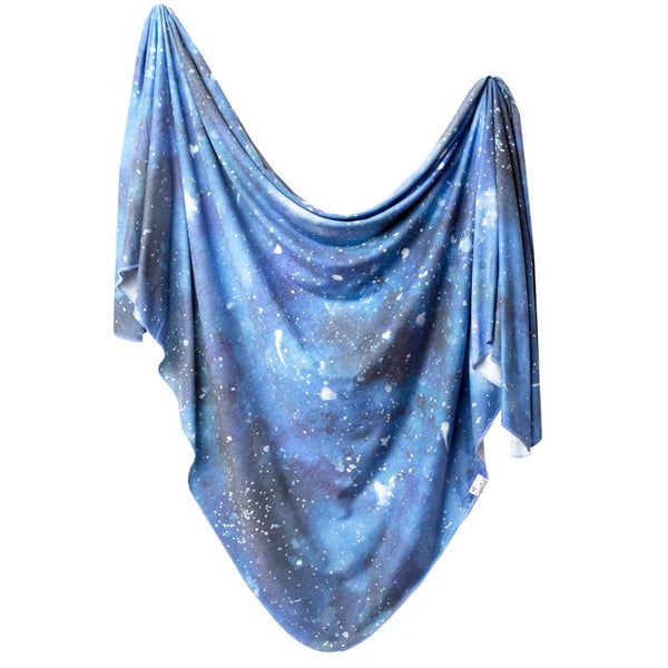 Baby Blanket | Knit Swaddle | Blue Galaxy