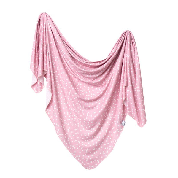 Baby Blanket | Knit Swaddle | Pink Dot - Blankets - Poshinate Kiddos Baby & Kids Boutique - single drape
