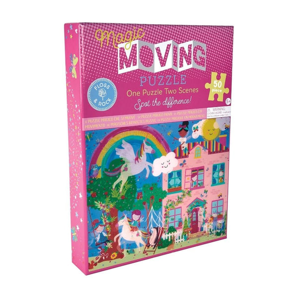 Kids Puzzle | Magic Moving Fairy Unicorn | 50 pc  - Puzzles, Games & Toys - Poshinate Kiddos Baby & Kids Store - Front Cover Of Puzzle Box