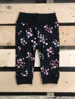 Baby Pants | Black/Pink Floral - Baby Pant - Poshinate Kiddos Baby & Kids Store - View of pant