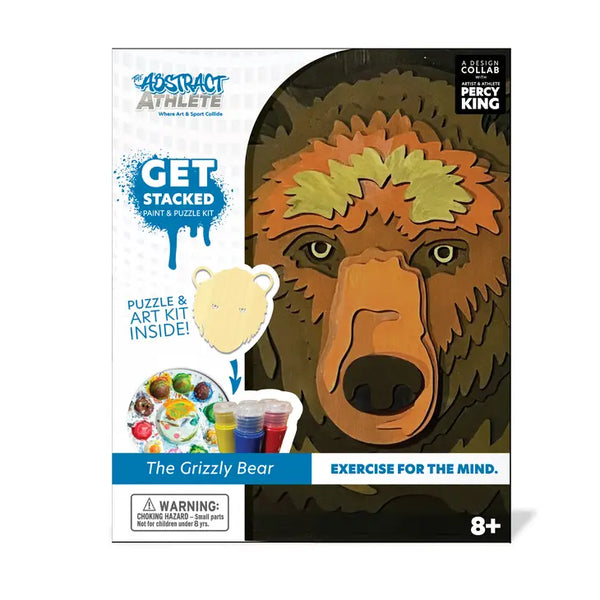 Kids Wooden Puzzle | 3D Stacked Bear | Paint & Puzzle Art Kit
