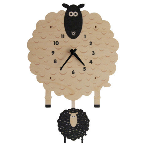 Pendulum Clock | Sheep - Pendulum Clocks -  - Poshinate Kiddos Baby & Kids Store - Front view of clock