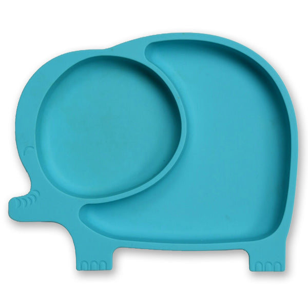 Baby & Kids Fresh Food Prep | Silicone Suction Plate - Blue - Food Prep & Accessories - Poshinate Kiddos Baby & Kids Boutique | Silicone Elephant Blue main image
