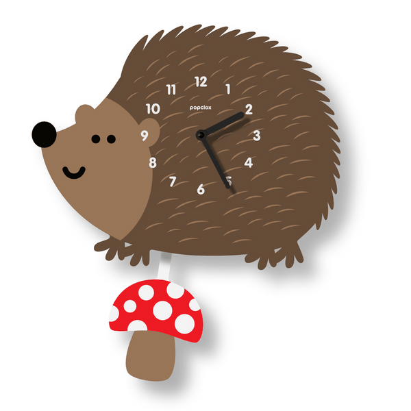  Pendulum Clock | Hedgehog - Pendulum Clocks - Poshinate Kiddos Baby & Kids Boutique - GIF of clock
