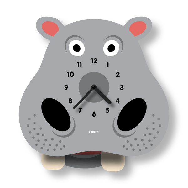 Pendulum Clock | Hippo - Pendulum Clocks - Poshinate Kiddos Baby & Kids Store - Clock GIF
