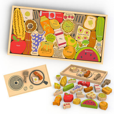 Wooden Alphabites A-Z Puzzle - Puzzles, Games & Toys -  - Poshinate Kiddos Baby & Kids Store - shows all components