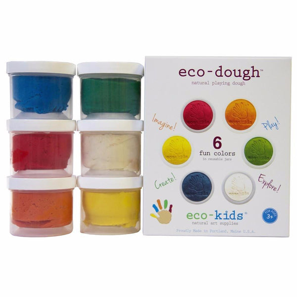 Kids Eco Dough | Natural Play Dough | 6 Pack - Books and Activities - Poshinate Kiddos Baby & Kids Boutique - 6 pack shows all colors