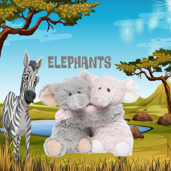 Heatable Stuffed Animal Friends Elephants Set of 2 Poshinate Kiddos