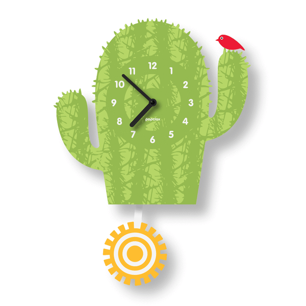 Pendulum Clock | Cactus - Pendulum Clocks - Poshinate Kiddos Baby & Kids Boutique - moving pendulum